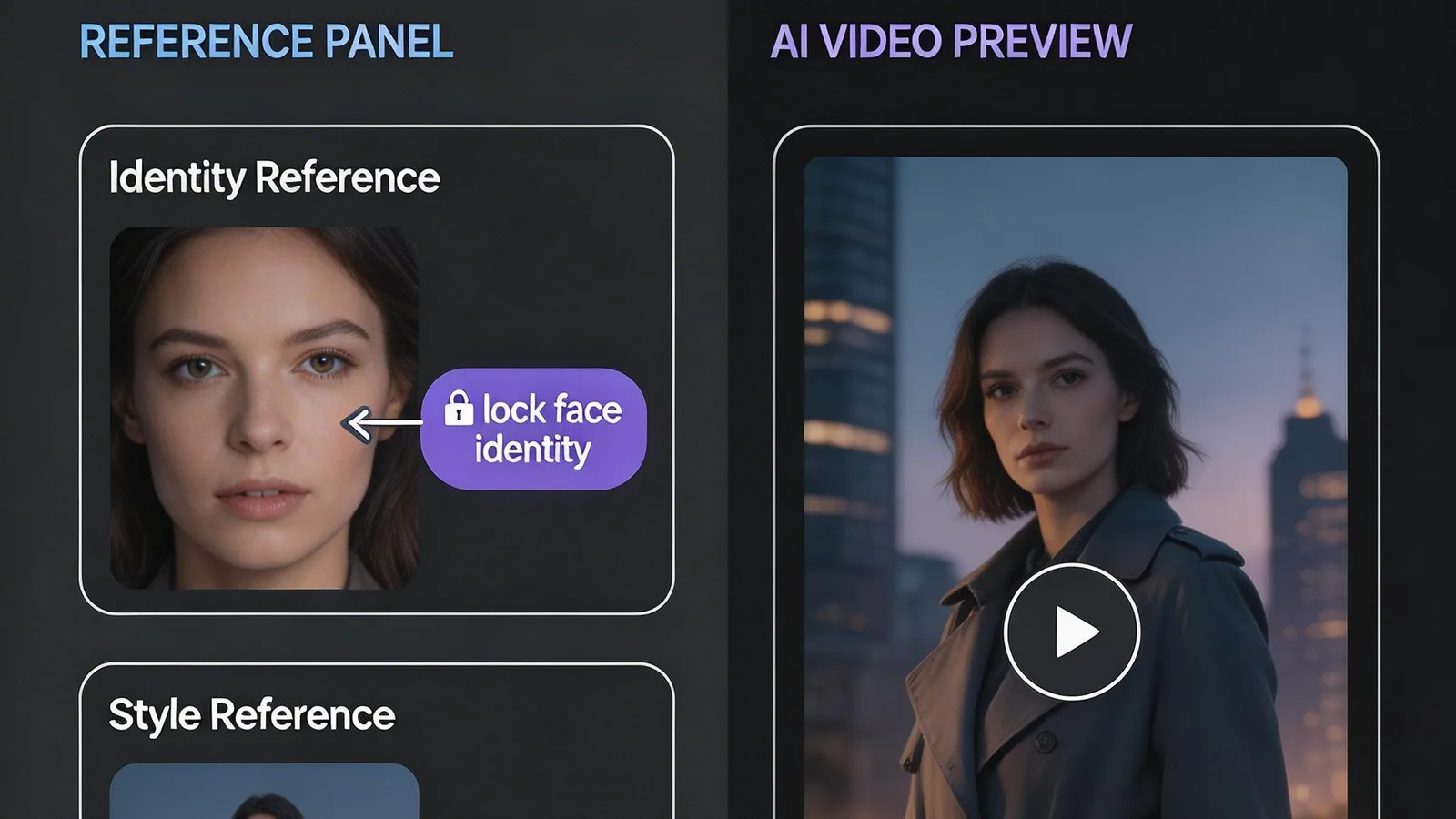 SkyReels reference panel showing identity image and styling image roles